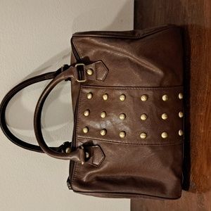 Brown satchel handbag